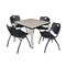 Kee Kee Square Table & Chair Set, Wood, Metal, Plastic Top, Maple TB3636PLBPCM47BK - alternate 1